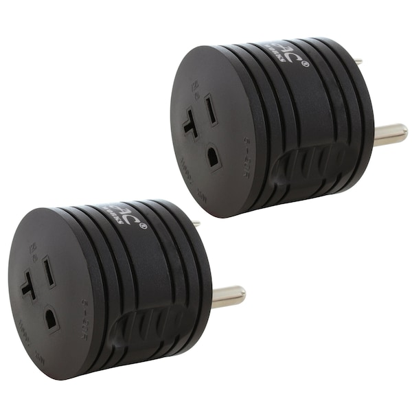 2 Pack RV 30A TT-30P Plug to 5-20R 15/ 20A Household Outlet